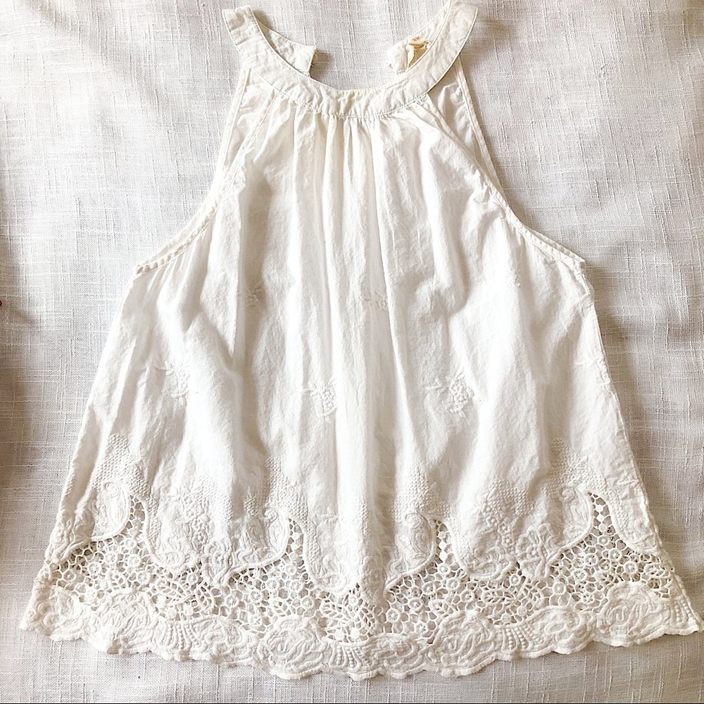 High Neck White Top
